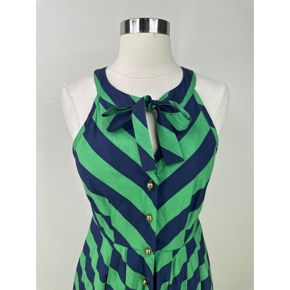 Anthropologie Girls from Saroy Colorblock Striped Halter Knee Length Dress - Picture 4 of 12